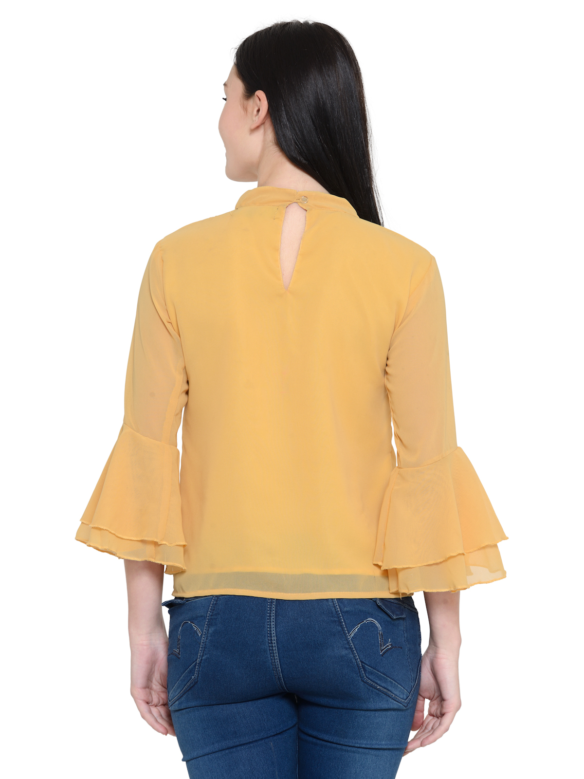 Sunny Yellow Bell sleeves Frill top